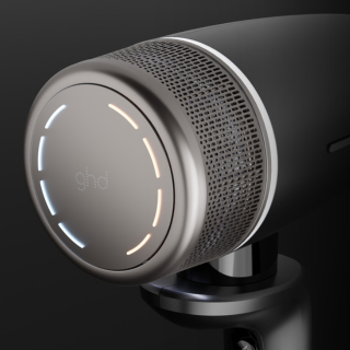 ghd speed professional hair dryer in metallic black