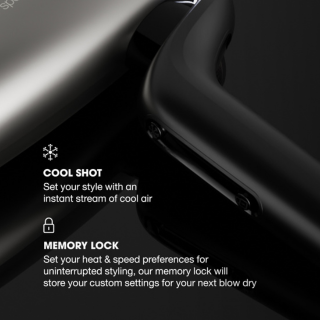 ghd speed professional hair dryer in metallic black