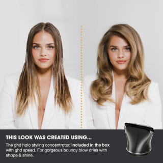 ghd speed professional hair dryer in metallic black