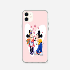 Mickey Mouse And Minnie Mouse Disney Kissing On Galaxy Nebula iPhone 11 Case