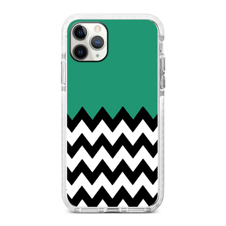 Zigzag Green And White Tiles iPhone 11 Pro Case