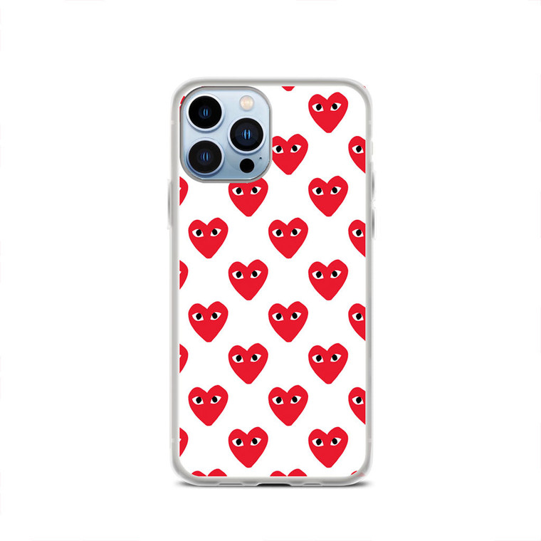 Cdg Love Pattern iPhone 13 Pro Case