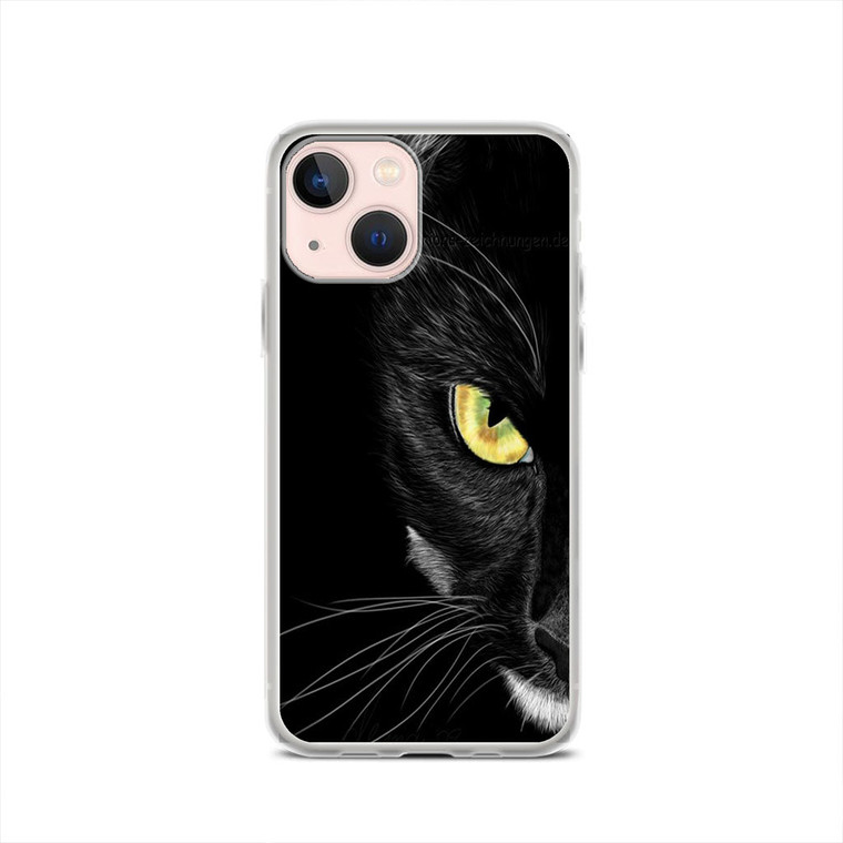 Black Cat Yellow Eye iPhone 13 Case