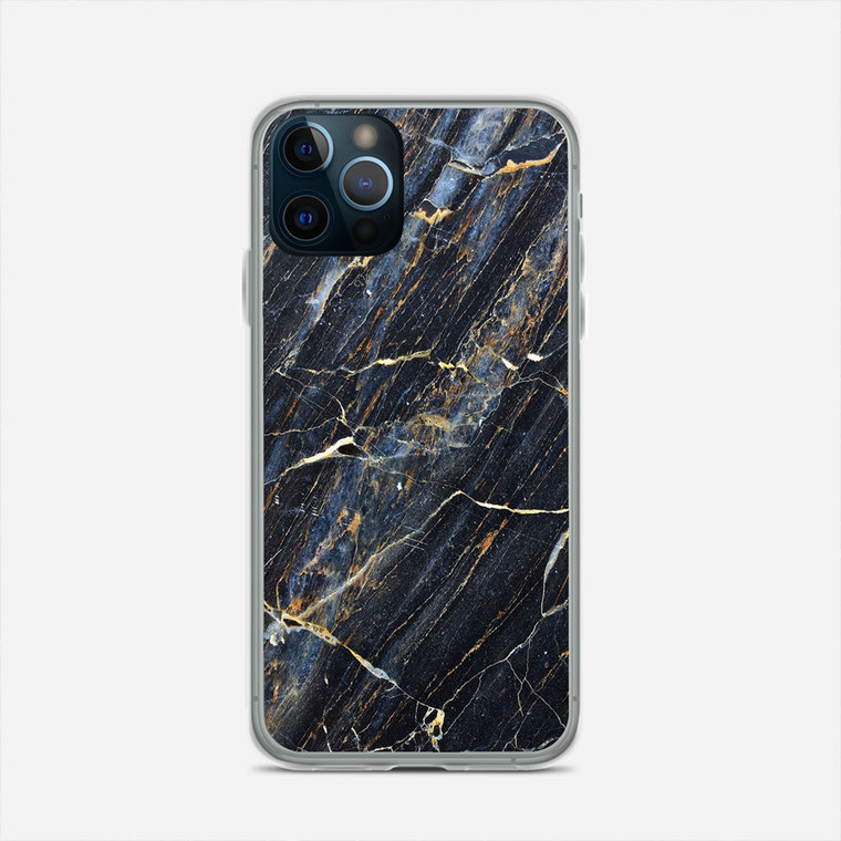 Black Wood Marble iPhone 12 Pro Case