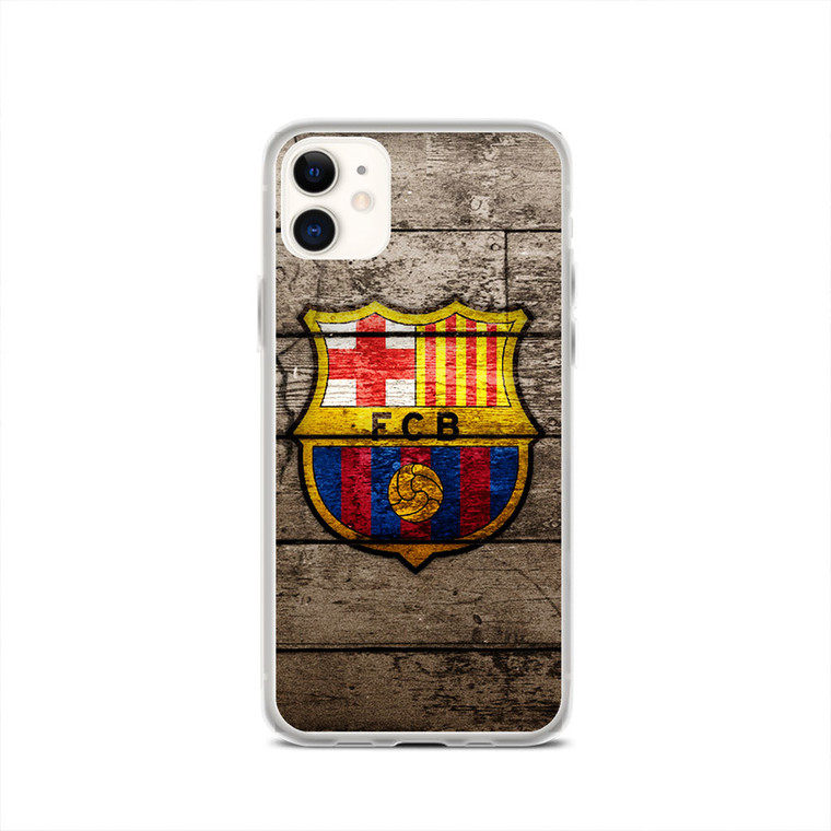Barcelona Fc Wood Texture iPhone 11 Case