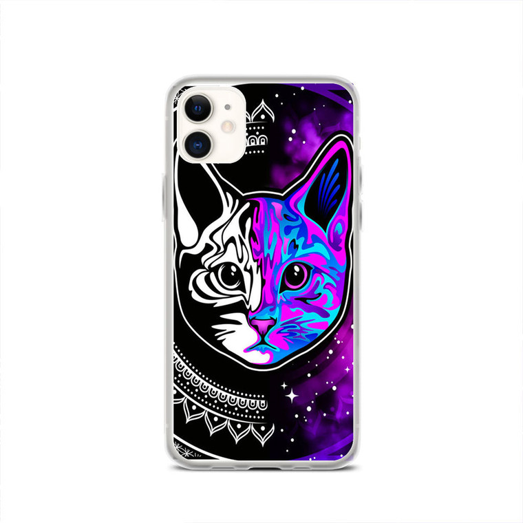 Cat Face Different Side iPhone 12 Case