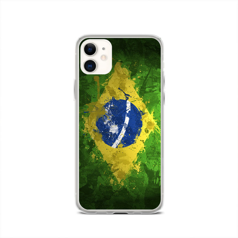 Brazil Splater Flag iPhone 12 Case