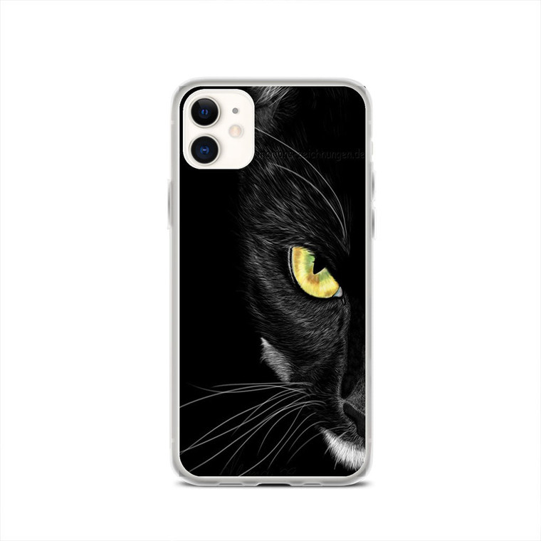 Black Cat Yellow Eye iPhone 12 Case