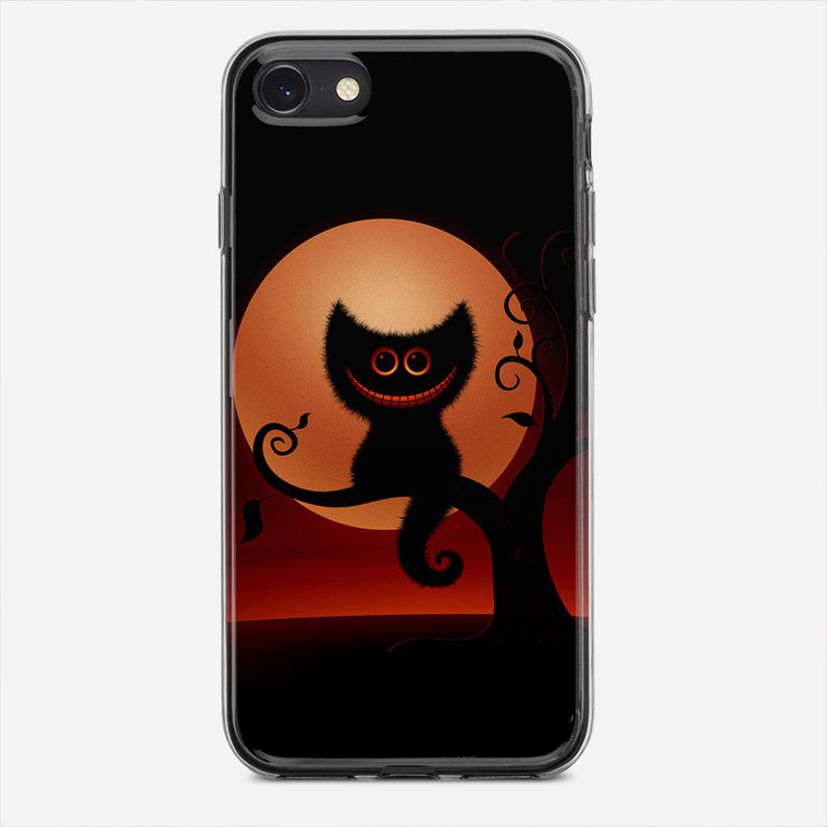 Black Cat Smiley Moonlight iPhone 8 Case