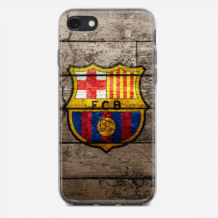 Barcelona Fc Wood Texture iPhone SE Case