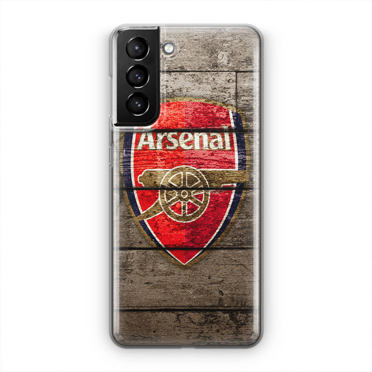 Arsenal With Wood Texture Samsung Galaxy S21 Plus Case