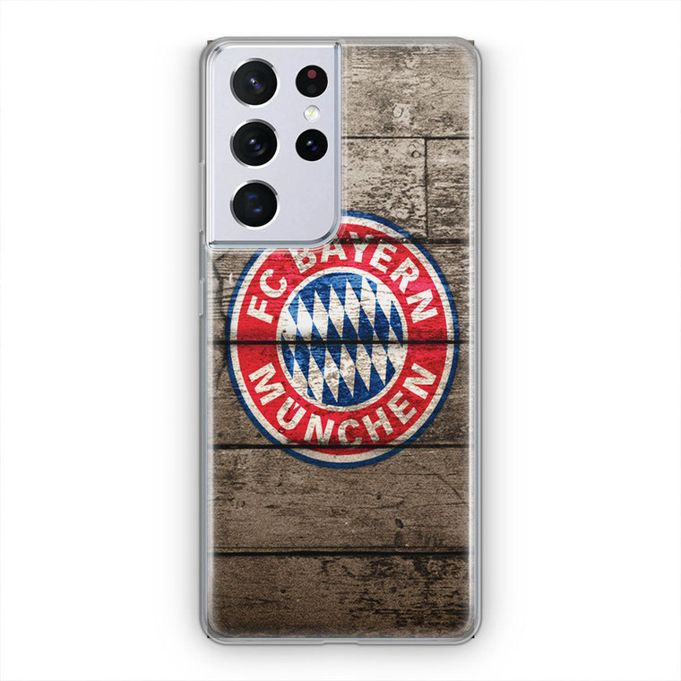 Bayern Munchen With Wood Texture Samsung Galaxy S21 Ultra Case