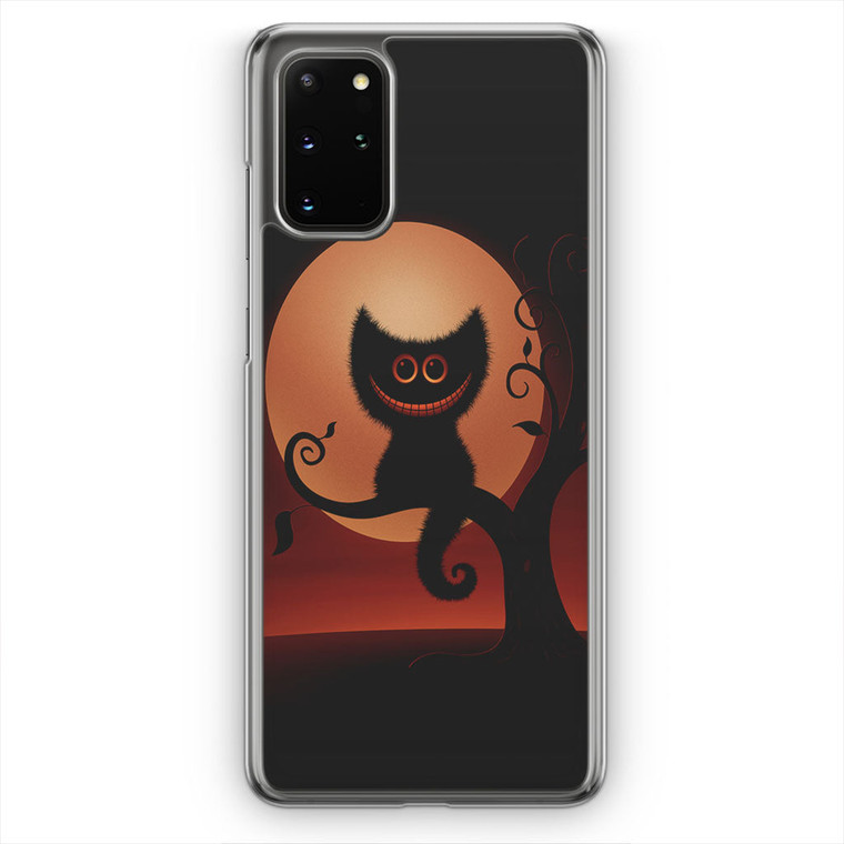 Black Cat Smiley Moonlight Samsung Galaxy 20 Plus Case
