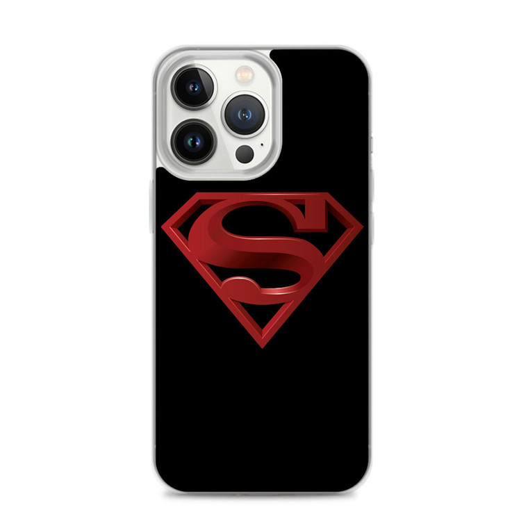 Superman Red 3D In Black iPhone 14 Pro Case