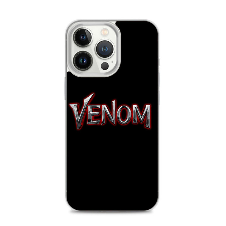 Venom Silver Red Light Typo iPhone 14 Pro Case