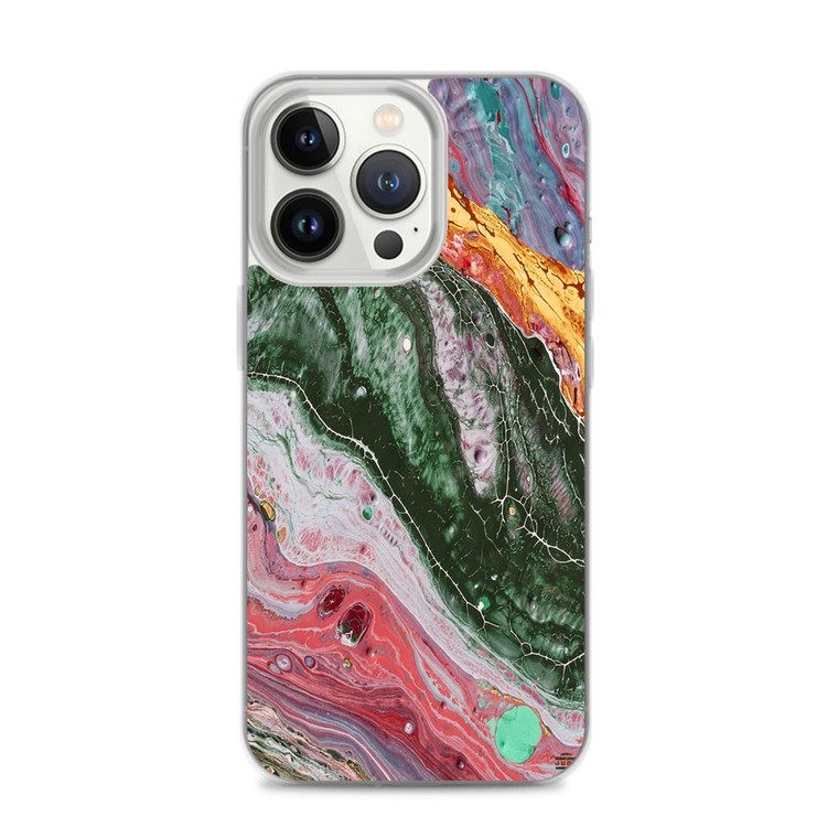 Vibrant Fluid Art Marble iPhone 14 Pro Case