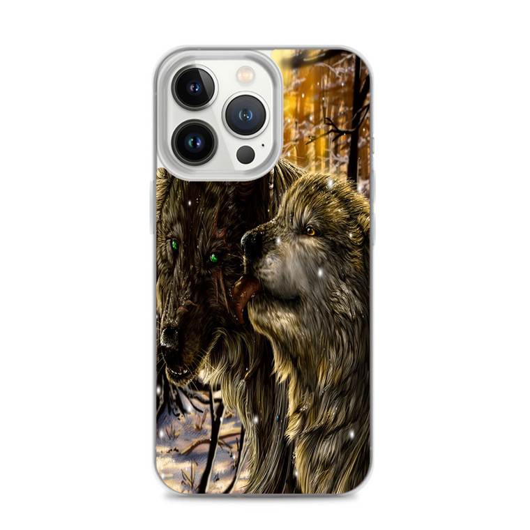 Wolves Couple Wild iPhone 14 Pro Case