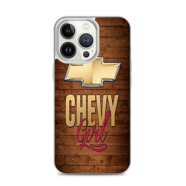 Wood Chevy Girl iPhone 14 Pro Max Case