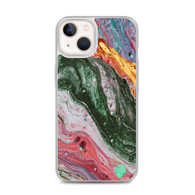 Vibrant Fluid Art Marble iPhone 14 Case