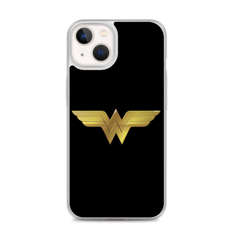 Wonderwoman Gold Logo In Black Background iPhone 14 Case