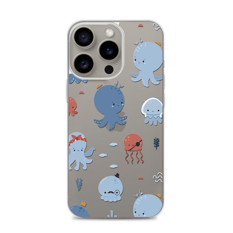 Under The Sea Octopus Cute Design Character iPhone 15 Pro Case