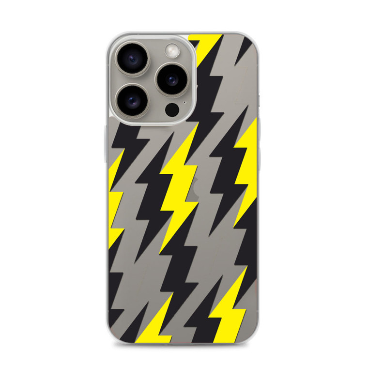 Yellow Black Zig Zag Pattern iPhone 15 Pro Case