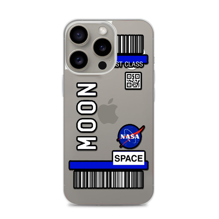 Space First Class Flight Ticket To The Moon iPhone 15 Pro Max Case