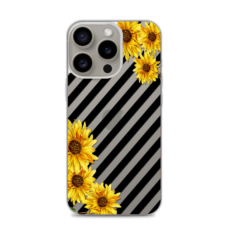 Sunflower Wallpaper With Black Lines iPhone 15 Pro Max Case
