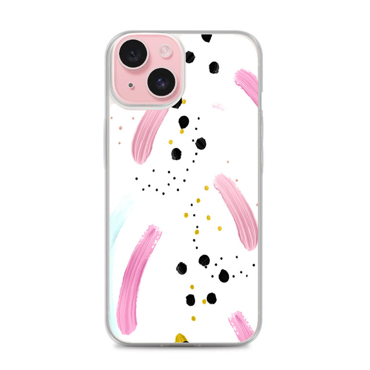 Stripesdots Abstract Brush iPhone 15 Case