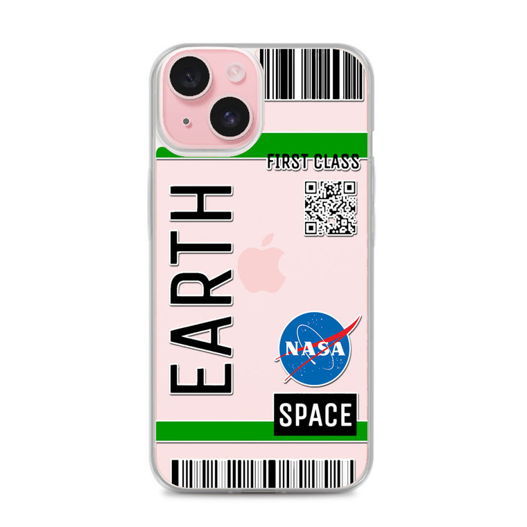 Space First Class Flight Ticket To The Earth iPhone 15 Plus Case