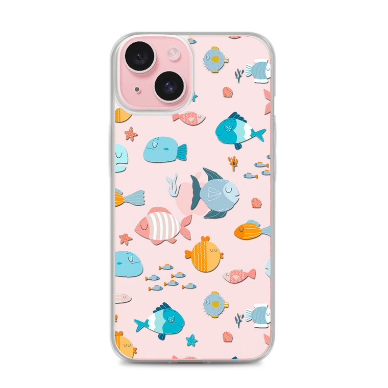 Underwater Little Fish Design Characters iPhone 15 Plus Case