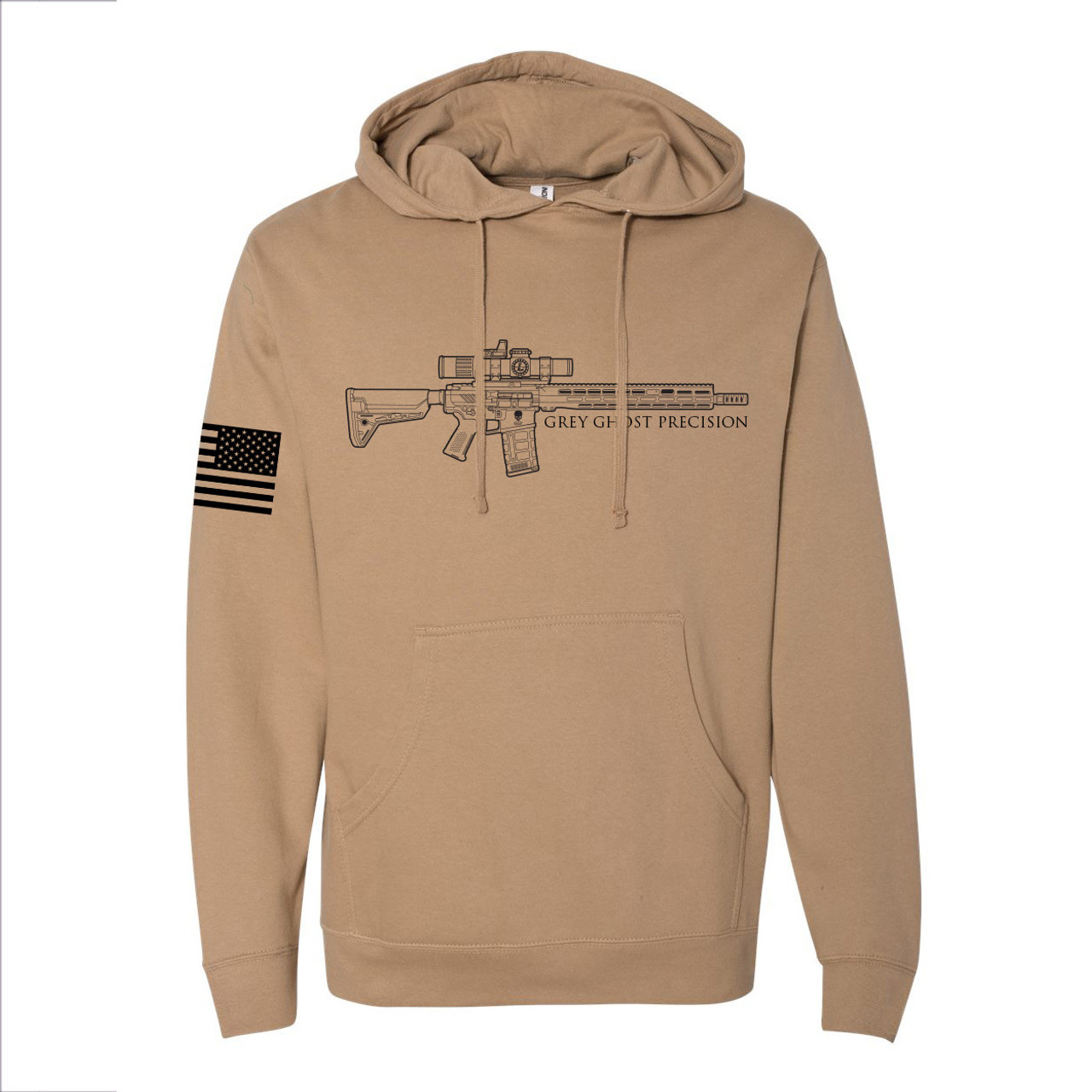 Tan Rifle Pullover Hoodie - Grey Ghost Precision