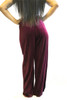  Burgundy Wide Leg Velour Pants