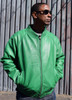 Green Varsity Baseball Leather Jacket