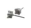 All Around Clout Silver Iced Out Stud Earrings 