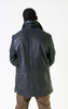 Double Breasted Black Leather Pea Coat 