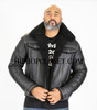Black Trucker Jean Style Sheepskin Jacket