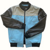 Blue and Grey Butter Soft Leather Baseball Jacket