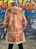Tan Old School 3/4 Sheepskin Jacket w hood