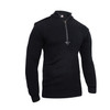 Black Ribbed Rothco Zip Commando Sweater
