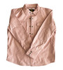 Salmon Leather Shirt Jacket 