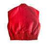 Ladies Cropped Red Leather Baseball Jacket