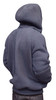 Navy Sheepskin Zip Up Hoodie