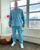 Powder Blue Mens Butter Soft Leather Pants and Top Set 