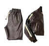 Genuine Brown Leather Jogging Set for Women