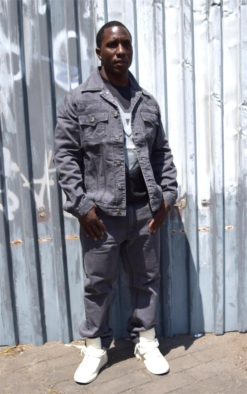 G Gator Mens Gray Denim Jean Suit - Hip 