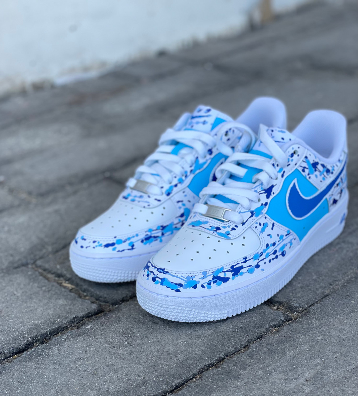 nike air force 1 custom blue splash