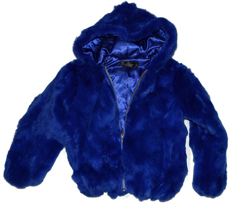 royal blue faux fur coat