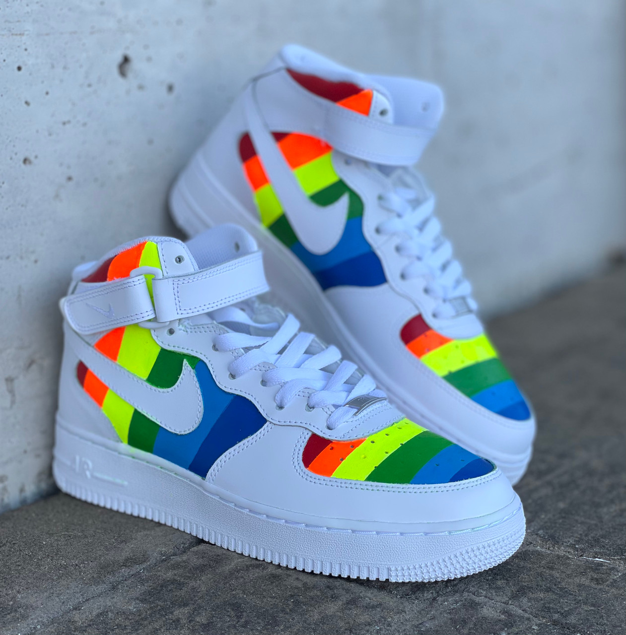 painted high top air forces