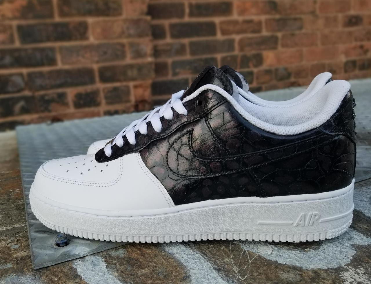 custom black and white air force ones